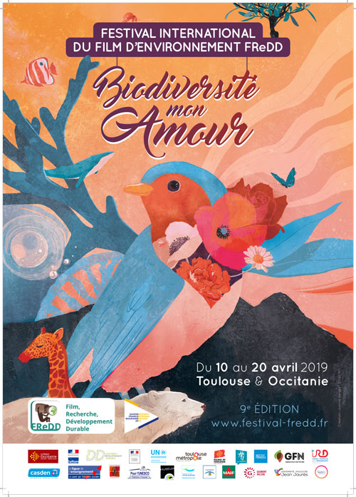 Description image Affiche du Festival du Film d'Environnement 2019 · thème : la biodiversité