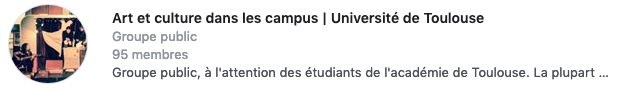 groupe facebook UFTMP : Art et culture dans les campus